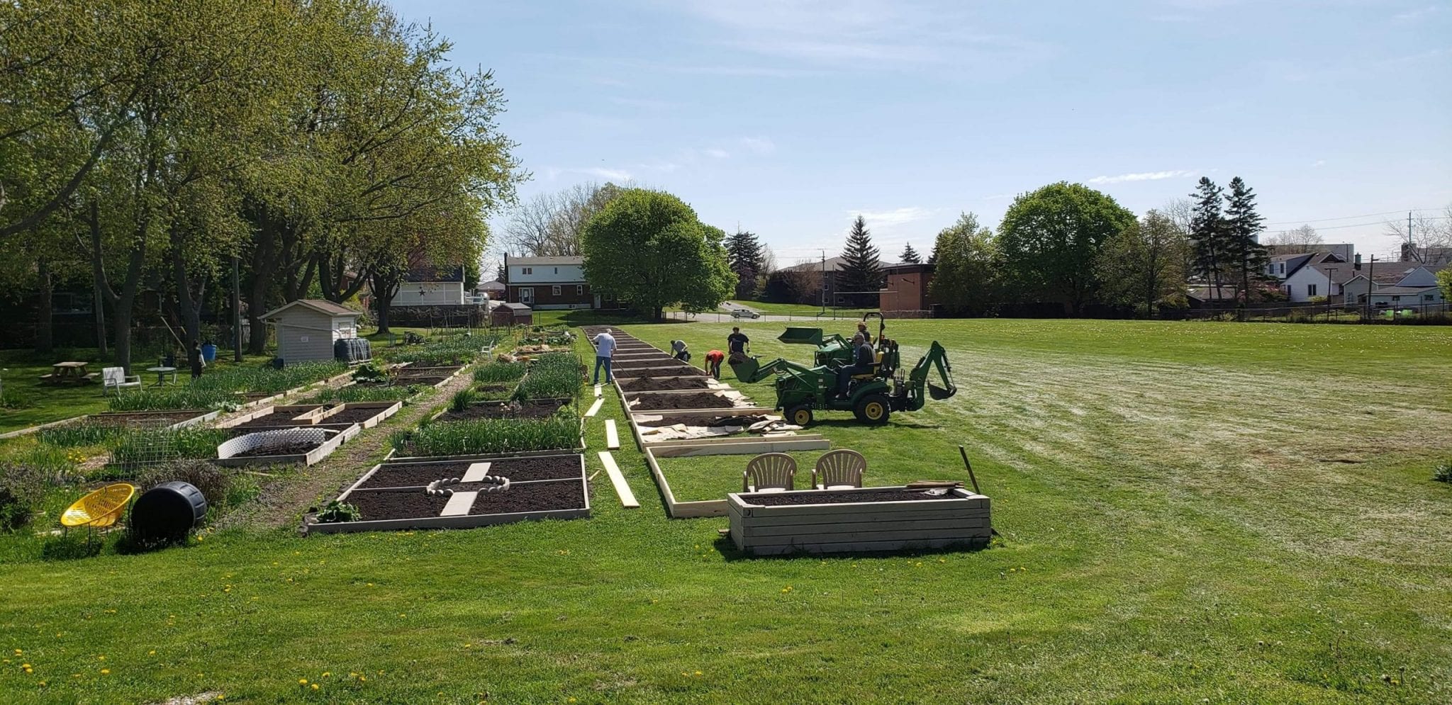image of community garden being built