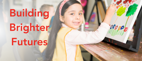 Building Brighter Futures Child working on painting